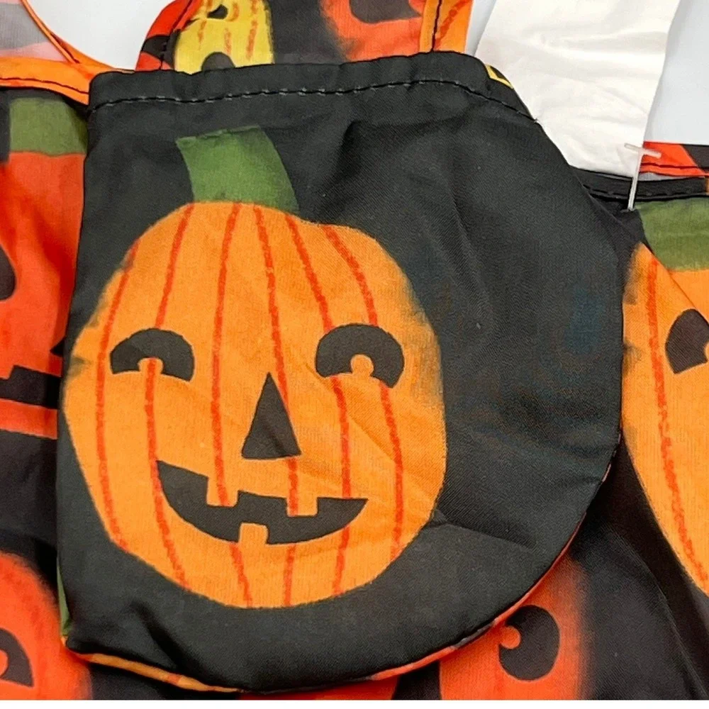 Target Reusable Tote Bag Unisex OS Black Orange NWOT Pumpkin Halloween Pouch